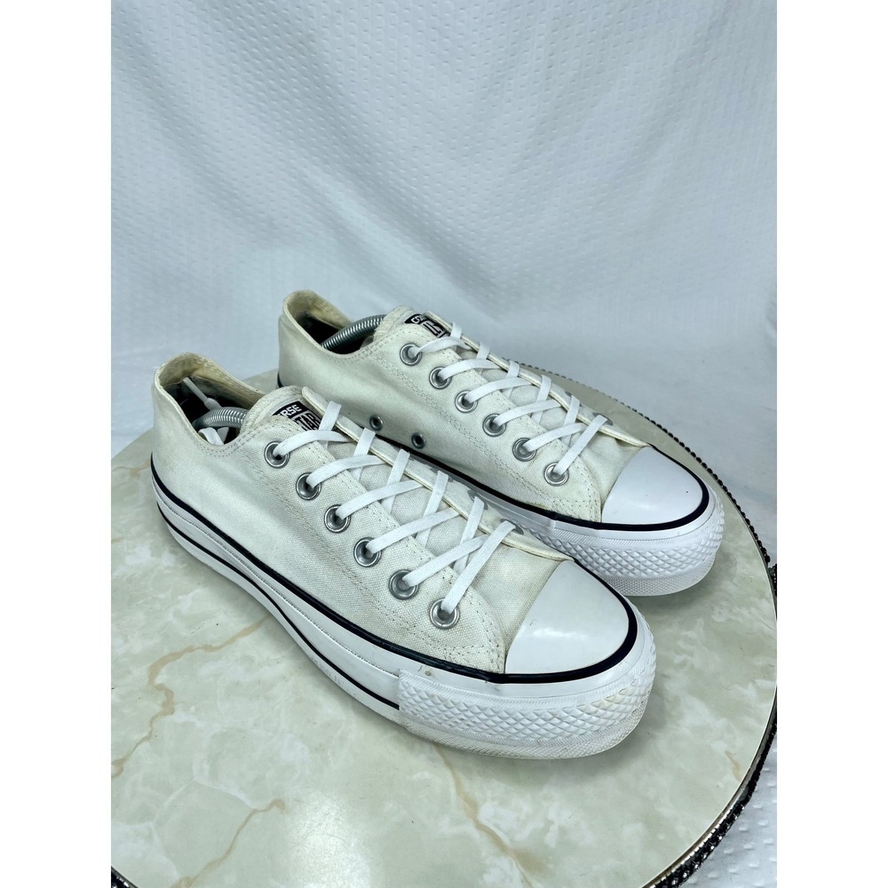 Converse Lift Platform Canvas Sneakers Womens Sz 7 White Low Top Sreetwear Shoes